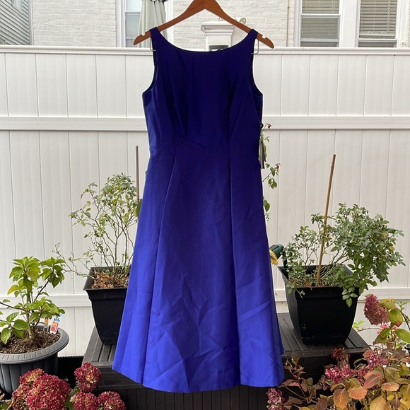 Adrianna Papell - Sleeveless Mikado Fit and Flare Midi Dress - Neptune 8 - Picture 2 of 15